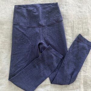 Lululemon “Like New” Navy Leggings with Subtle Crackle Print